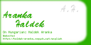 aranka haldek business card